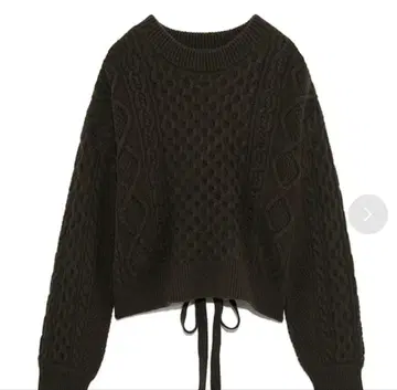 다크 그린 케이블 니트 스웨터 snidel