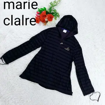 [레어] 마리끌레르 marie clalre 자수 로고 후드티 블랙&보라색