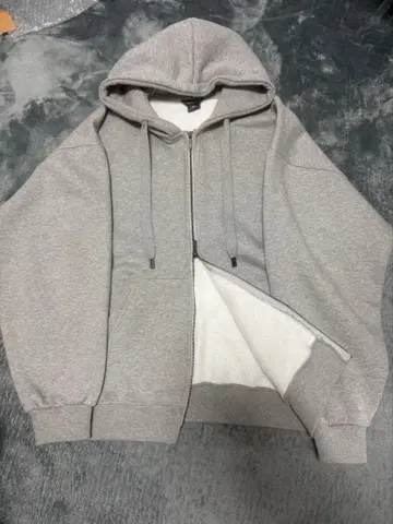 한국 지퍼 후드티 더블 지퍼 짧은 기장 속기모 그레이 후드티 y2k