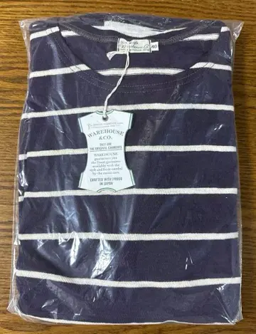 [새상품 미사용] 웨어하우스 WAREHOUSE 긴팔 40 보더 네이비