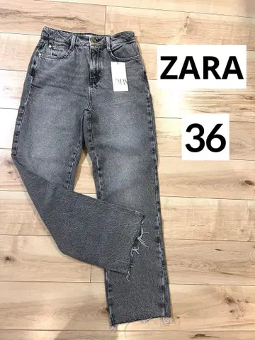택 포함 새상품 ZARA 하이웨스트 스트레이트 데님 그레이 36
