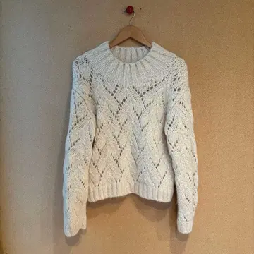 카구레 알파카 풀오버 니트 스웨터 복슬복슬 아이보리