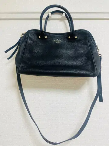 케이트 스페이드 2way 숄더백 가죽 스트라이프 블랙