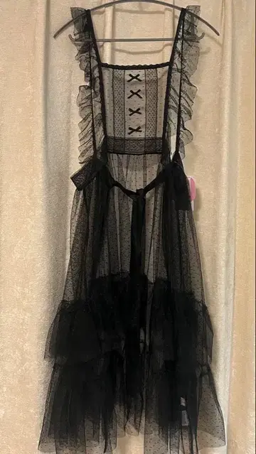 시마미사 아오키 미사코 튤 에이프런 블랙 S