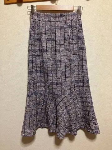 프로포션 바디 드레싱 트위드 머메이드 스커트 체크 롱 S