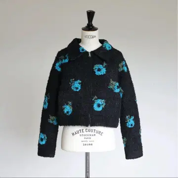 미사용 새상품 지프소피아 플라워 니트 자켓