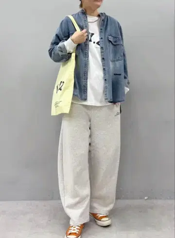 택 포함 새상품 커브 스웨트 팬츠 그레이