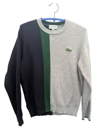 LACOSTE 라코스테 바이컬러 니트 크루 스웨터 풀오버