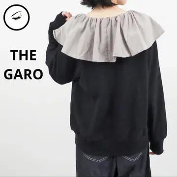 [ THE GARO ] 코튼 트레이닝복 블랙 옷깃 프릴 빅 루즈 한국제