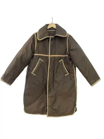 브라운 롱 코트 후드 부착 45R 사이즈 1