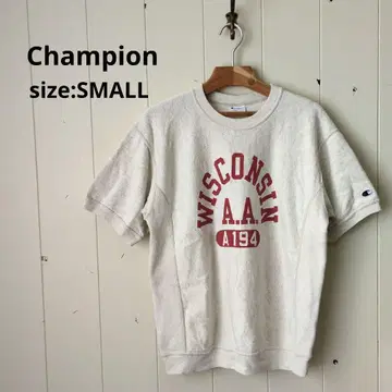 챔피온 칼리지 로고 리버스 위브 반팔 맨투맨 S 멜란지 그레이