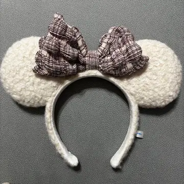 [신상] 디즈니 머리띠 미니 체크 무늬 리본