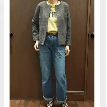 블랑 블루 미닛 노카라 자켓 도트 도트 일본제