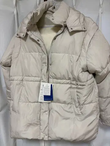 후드 부착 충전솜 블루종