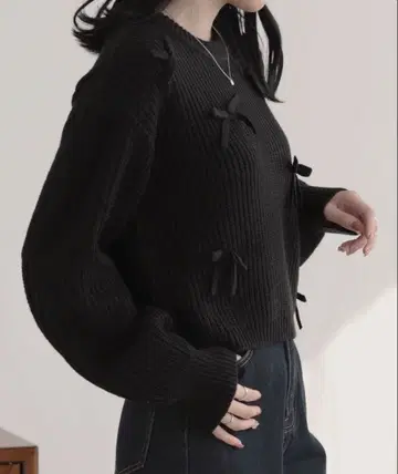 리본 포함 니트 풀오버 nouvellemoi