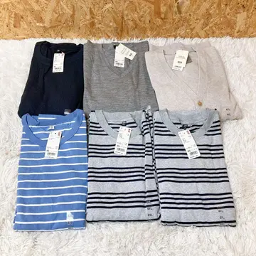 유니클로 4XL 6종 세트 묶음 판매 스웨터 가디건 보더T