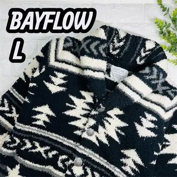 BAY FLOW 베이플로우 네이티브 무늬 노르딕 무늬 보아 자켓