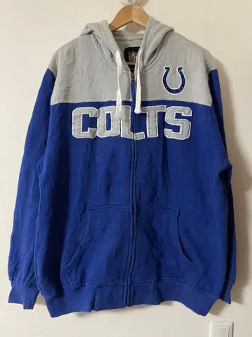 US 구제 의류 NFL 인디애나폴리스 콜츠 풀 지퍼 후디 XL