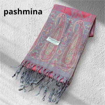 파슈미나 대형 스톨 캐시미어 100% 페이즐리 무늬 프린지