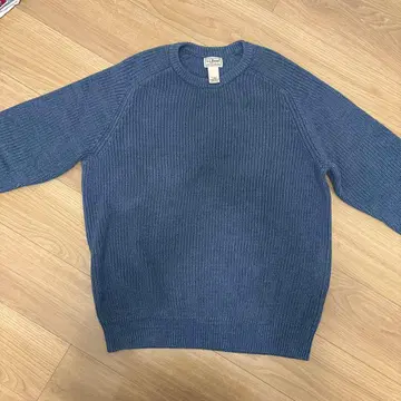 구제 의류 L.L.Bean 코튼 니트 무지 블루 L