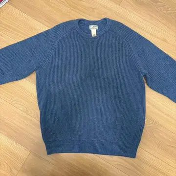구제 의류 L.L.Bean 코튼 니트 무지 블루 L