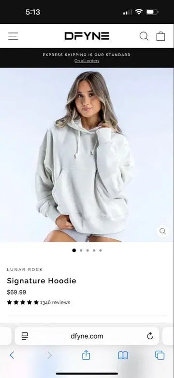 DFYNE 시그니처 후디 라이트 그레이 M