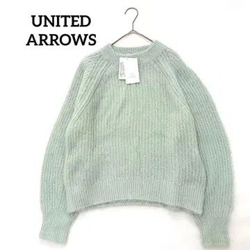 [ 택 포함 미사용 ] 뷰티&유스 모헤어 니트 모크넥 민트 그린