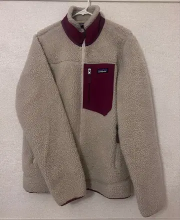 patagonia 플리스 자켓 M 베이지/퍼플