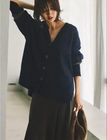 카듀네 / 배색 라인 가디건