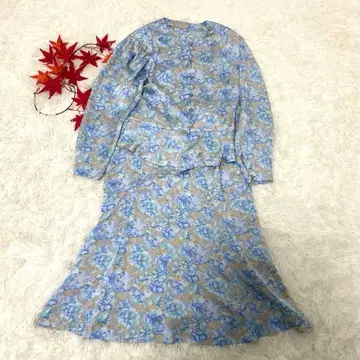 셋업 스커트 꽃무늬 쇼와 레트로 버블 시대 얇은 소재 여름 화려한