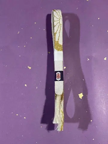 [ 미사용급 ] 허리띠 화이트 x 금 화려한 예복/호몬기/포멀 OH082