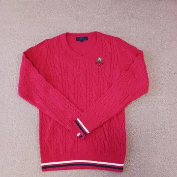 캘러웨이 빨간색 케이블 니트 스웨터 여성용 S 사이즈