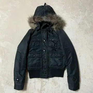 폴로 진스 컴퍼니 퍼 자켓 밀리터리 충전솜 블랙 y2k