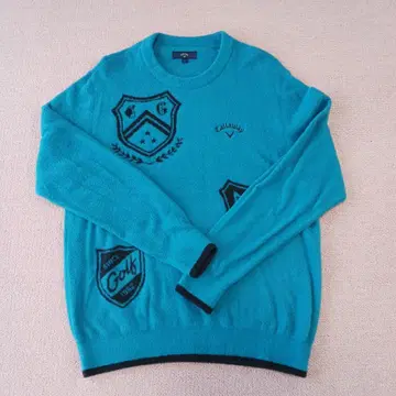 캘러웨이 골프 엠블럼 스웨터 터콰이즈 L