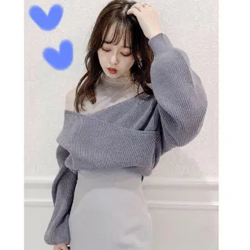 dazzlin 튤 레이어드 카슈쿨 니트