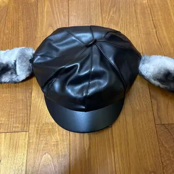 스누피 귀달린 블랙 모자