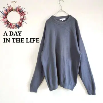 캐시미어 혼방 아데이인더라이프 크루넥 니트 스웨터 크루넥 L