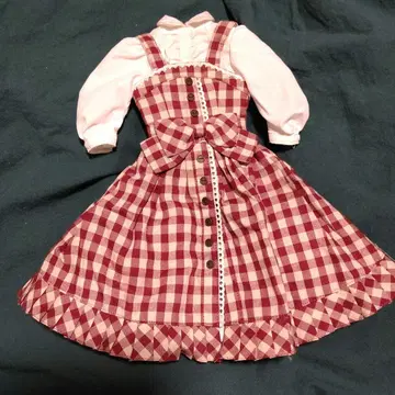 45 햇살의 포근한 체크 점프 스커트 set