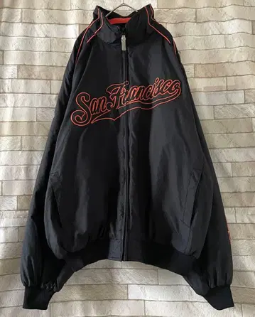 마제스틱 나일론 자켓 MLB GIANTS 플리스 블랙 2XL