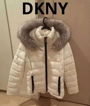 DKNY 화이트 퍼 다운 자켓