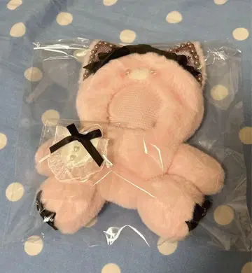 앉은 고양이 인형옷 핑크