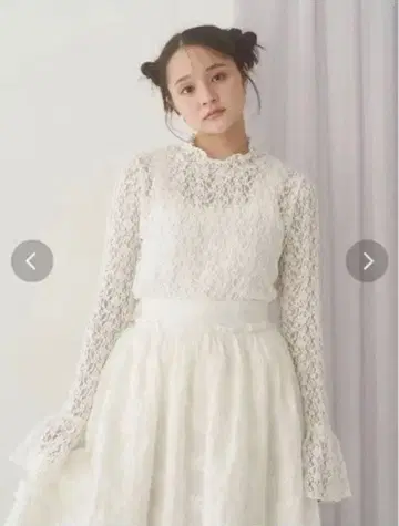 메리제니 flower 레이스 상의 화이트