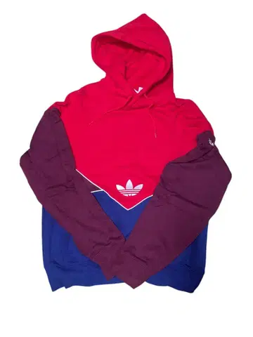 [ adidas ] 삼색 절개 후드티