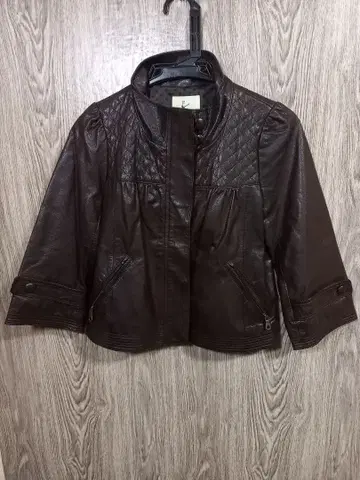 쿠미쿄쿠 KUMIKYOKU 브라운 가죽 자켓 퀼팅 M 상당 25