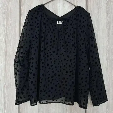 SONO 소노 시어 블라우스 벨벳 도트 블라우스 블랙 비침 M