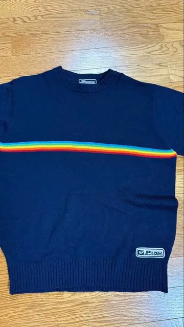 PIKO 네이비 니트 스웨터 스트라이프 피코