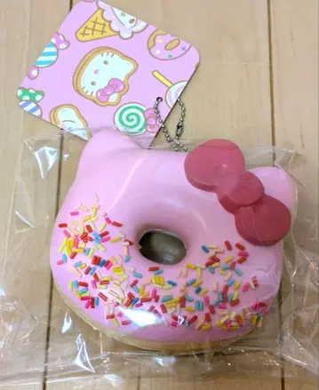 미사용 새상품 헬로키티 도넛형 키링 산리오 핑크