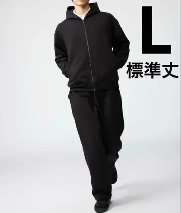 유니클로 C 맨투맨 와이드 팬츠 L 사이즈 블랙