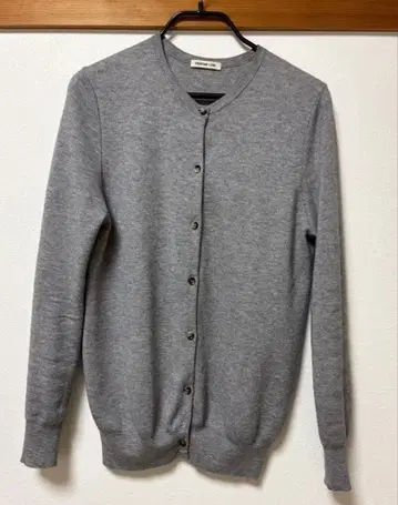 새상품급 에브리데이 아이라이크 울 캐시미어 크루넥 가디건 그레이