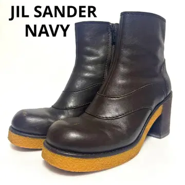 JILL SANDER 가죽 부츠 브라운 천연 가죽